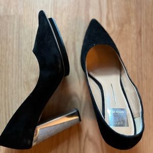 Dolce Vita Black & Silver Suede Heel Size 8.5